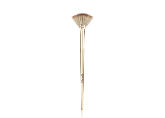 Vonira Beauty Studio Make-up Cosmetische Highlighter Fan Brush Met Gouden Aluminium Ferrule Birch Houten Handle