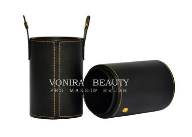 Aangepaste Hoogte - van de de Make-upborstel van het kwaliteitsleer van het de Houdersgeval de Kosmetische Cilinder