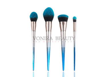 De mooie Blauwe Synthetische Make-up van de Gradiëntkleur borstelt Gegalvaniseerd Verminderd Handvat