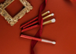 De Make-upborstels van Vonira schitteren de Professionele Kerstmis Geplaatst 7pcs de Kosmetische Uitrusting van het Borstelhulpmiddel voor de Gift Rode Kleur van de Meisjesverjaardag