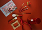De Make-upborstels van Vonira schitteren de Professionele Kerstmis Geplaatst 7pcs de Kosmetische Uitrusting van het Borstelhulpmiddel voor de Gift Rode Kleur van de Meisjesverjaardag