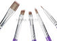 5Pcs Decorating Brush Set With Purple Slim Handle Art Painting Brush Collection For Food
