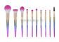 Customized 10pcs Professional Makeup Brush Set With Gradient Color Handle