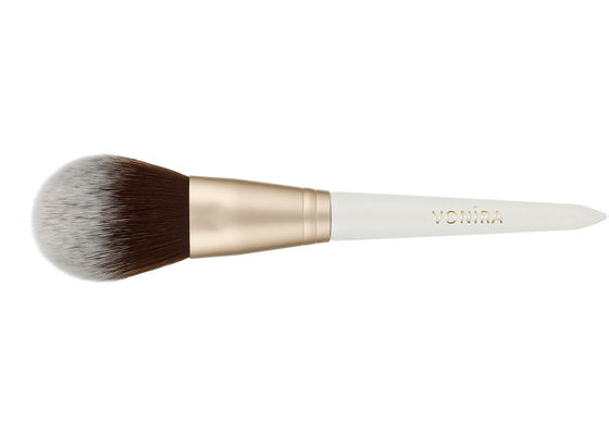 Aangepaste Luxe Ovale Make-up Kwast met Fijnste Sabelhaar en Natuurlijk Ebbenhouten Handvat