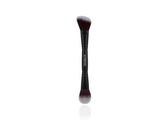 Bloost de Vonira Professionele Dubbele Gebeëindigde Make-up Borstel van Highlighter Bronzer van de Contourborstel de Tweezijdige met Zwarte Handvatten