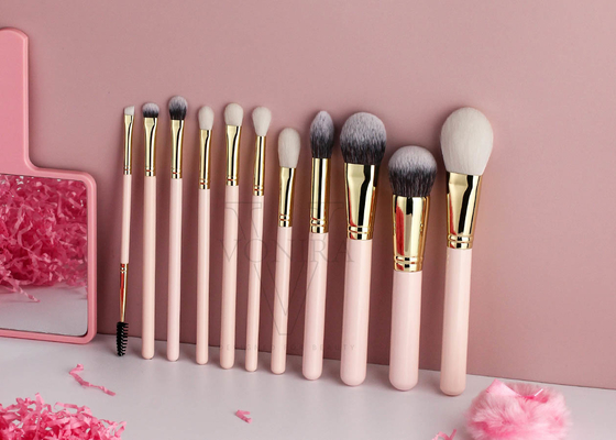 Vonira Brand New Basic 11 Pieces Make-up Brushes Collection Set de Brochas de Maquillaje Professionele Roze Goud Naakt Kleur