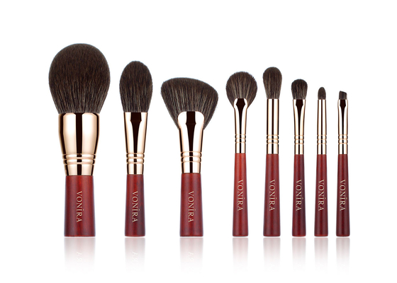 Van de de Veganistwreedheid van Rosy Color Essential Travel Brush Vastgestelde 100% van de Voniraschoonheid de Rode Vrije Uitrusting van 8 Stukmini face eye makeup brush