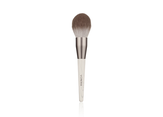 Vonira Nieuwe aankomst Biologisch afbreekbare maïsvezel make-up poederborstel met grijs aluminium ferrule Eco Freindly houten handvat