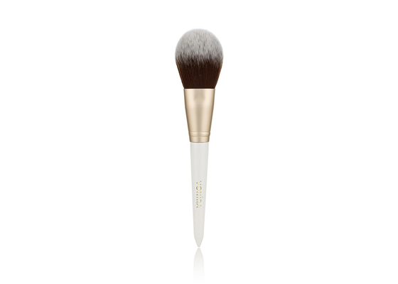 Vonira schoonheidsstudio make-up plat poederborstel met gouden aluminium ferrule berk houten handvat