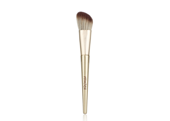 Vonira schoonheidstudio make-up hoekige blush borstel contour wangborstel met gouden aluminium ferrule berk houten handvat