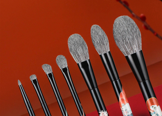 Duurzame Antibacteriële Milieuvriendelijke Veganistische Maïsvezel Make-up Poederkwast met Glitter Berkenhouten Handvat