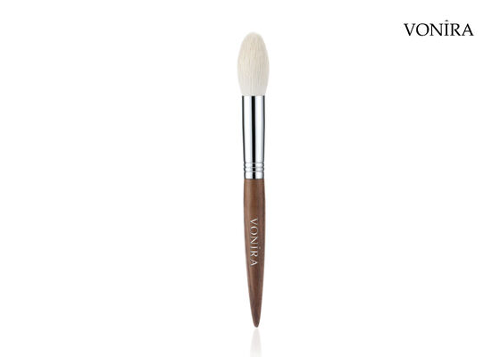 Vonira Custom Groothandel Natuurlijk Wit Geitenhaar Bruin Ebony Handle Gezichtsmake-up Highlighter Borstel