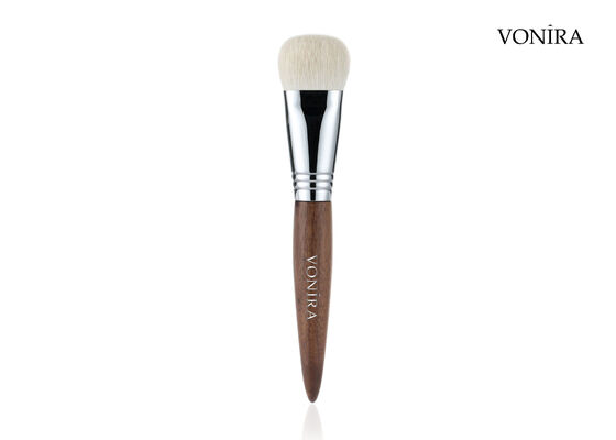 Vonira Custom Groothandel Natuurlijk Wit Geitenhaar Bruin Ebbenhout Handvat Gezichtsmake-up Foundation Kwast