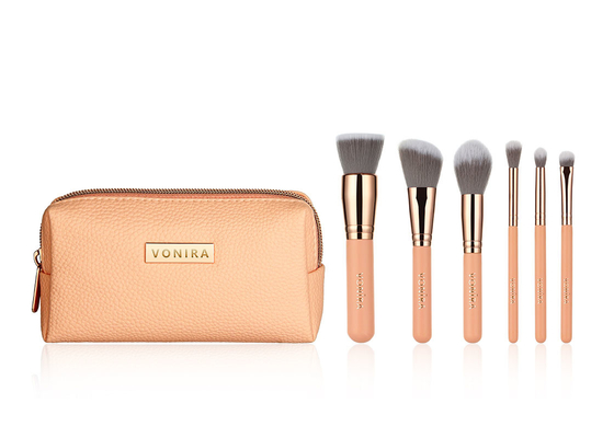 Het Geval van Mini Travel Makeup Brush Set Rosy Pink Color With Zipper van de Voniramanier